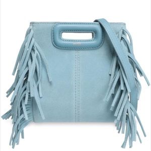Maje Baby Blue Suede Crossbody Bag (with DustBag)